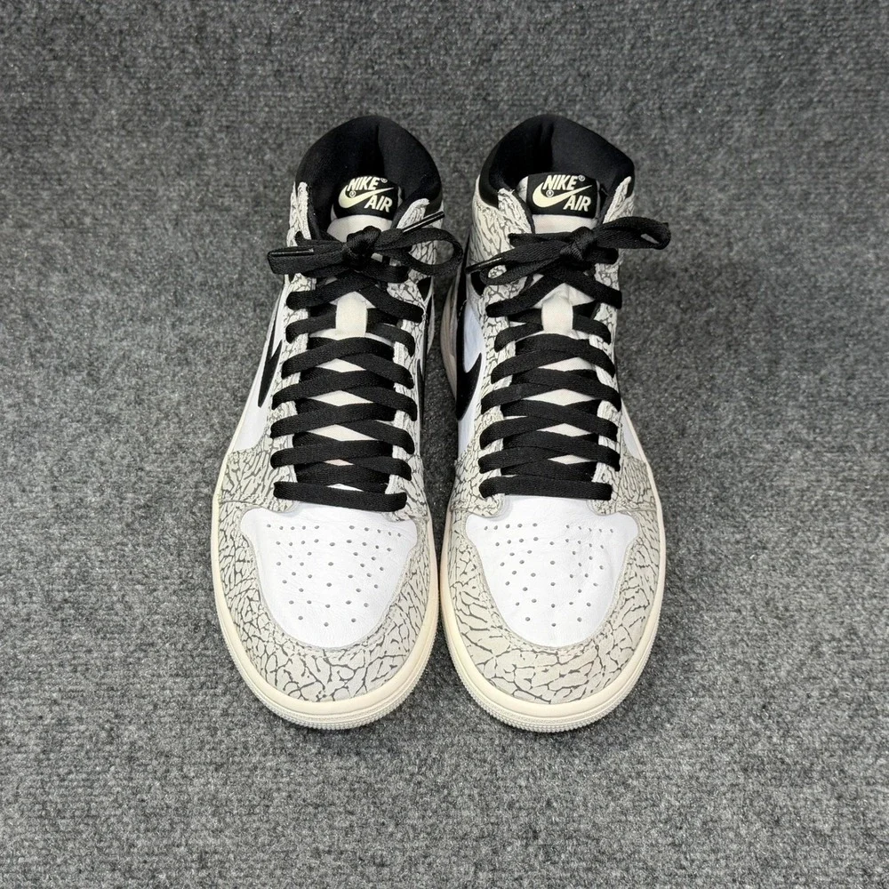 Jordan 1 Retro High OG Shoes Men's 10 White Cement Athletic Basketball Sneakers